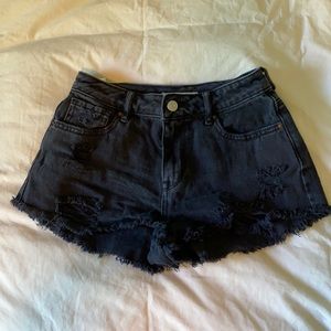 Black high rise festival shorts from PACSUN